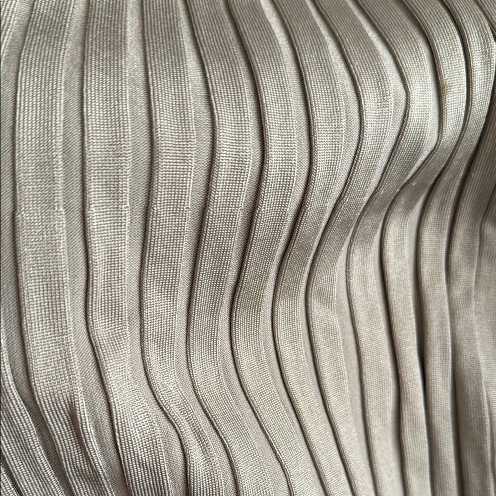 Tan Ribbed Long Sleeve Sheath Dress - Picture 3 of 4